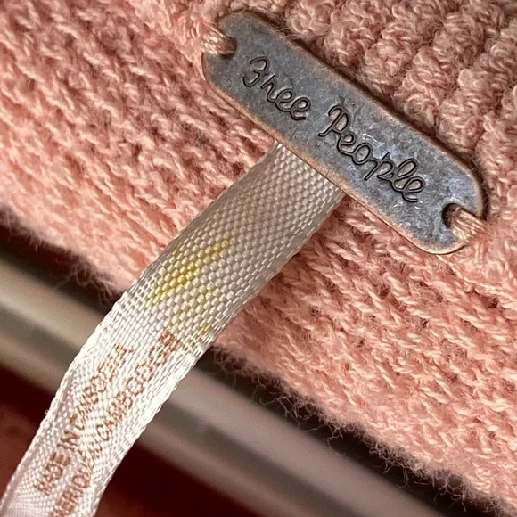 Free People Ottoman Slouchy Tunic Sweater Pink Sun Sand Medium - Picture 7 of 13